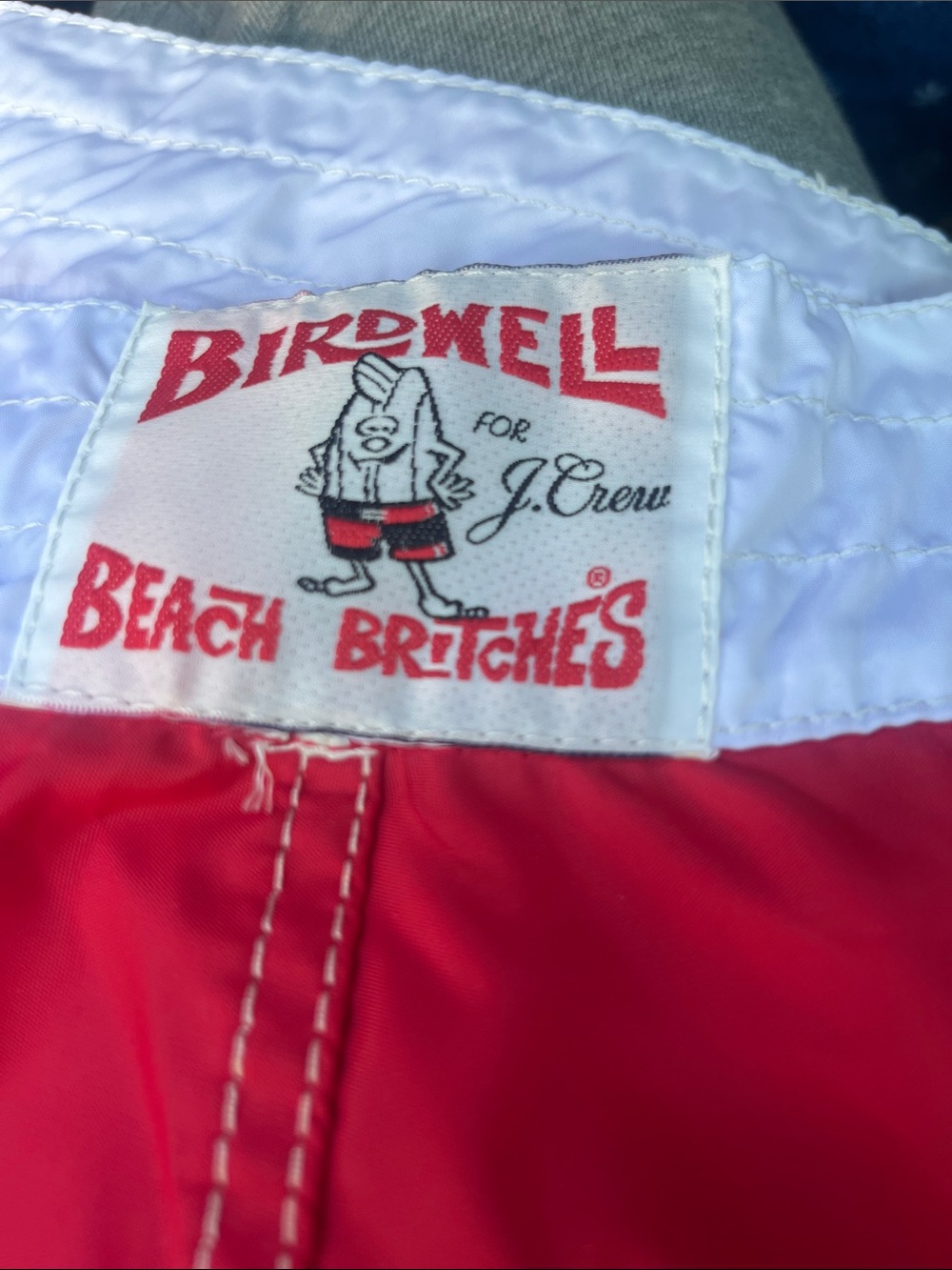 Birdwell Beach Britches for J.crew Vintage USA Made Surf Board Shorts - size 12